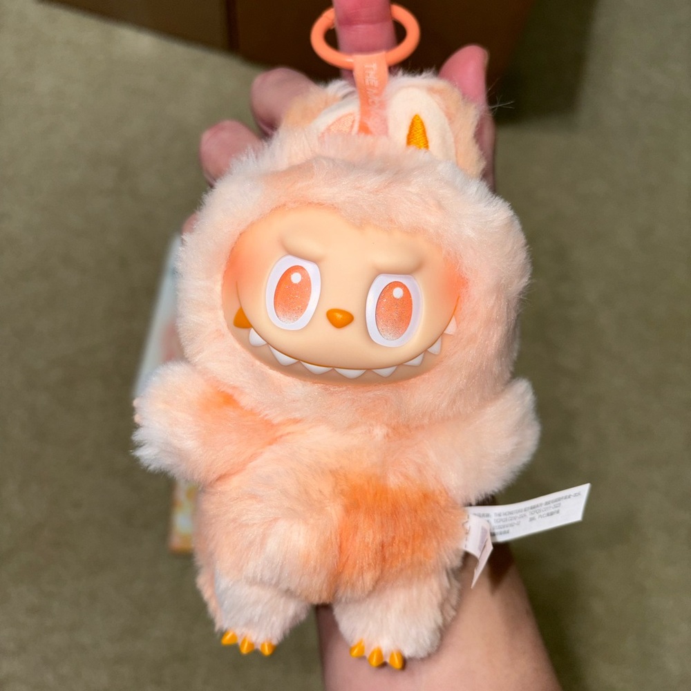 AUTHENTIC POP MART LABUBU The Monsters V3 Big Into Energy Plush Happiness Orange